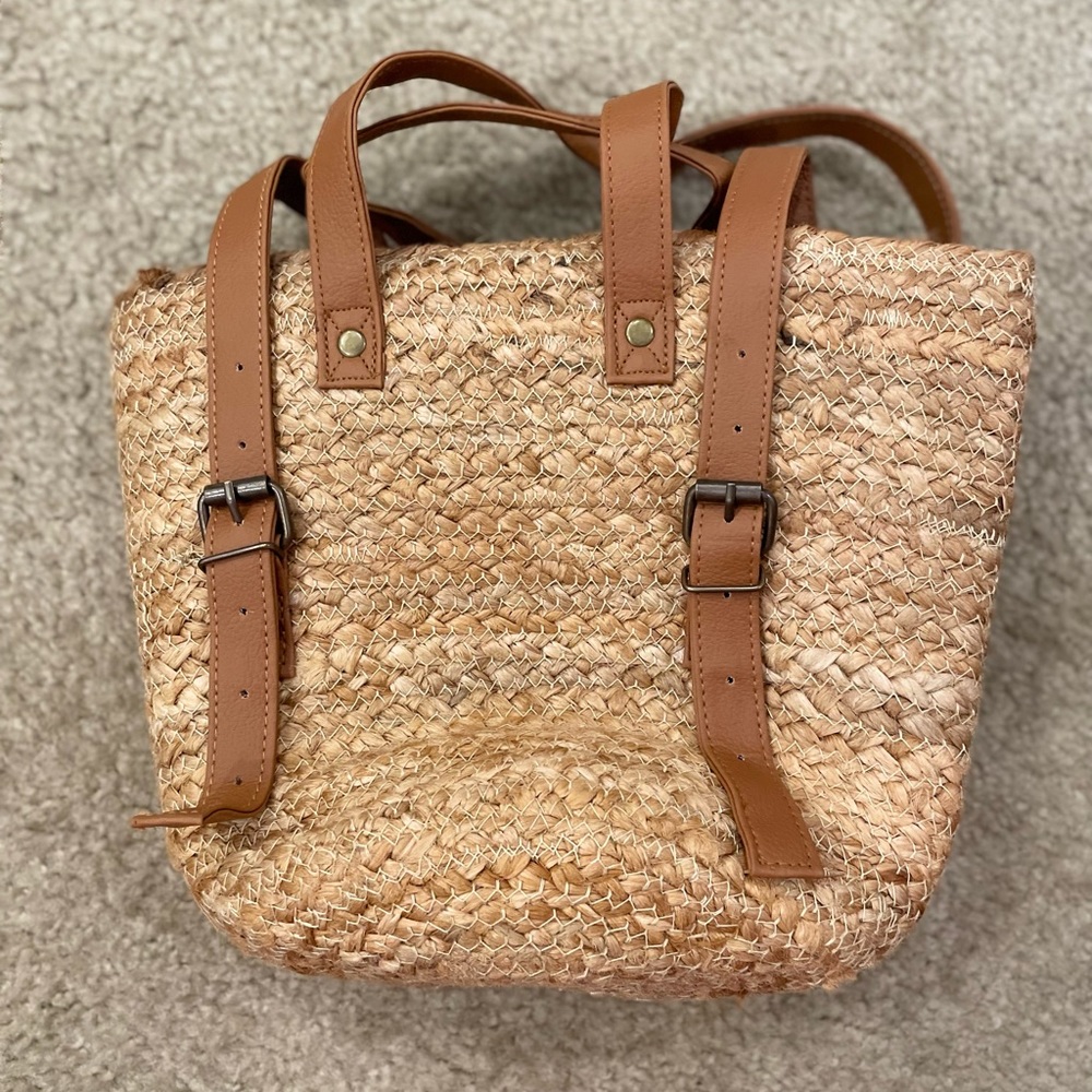 XIX Palms straw backpack